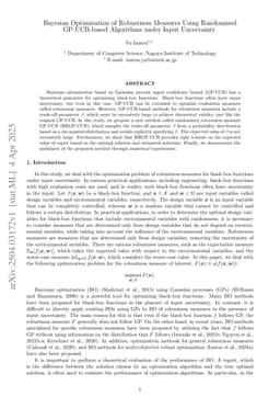 Bayesian Optimization of Robustness Measures Using Randomized GP-UCB-based Algorithms under Input Uncertainty