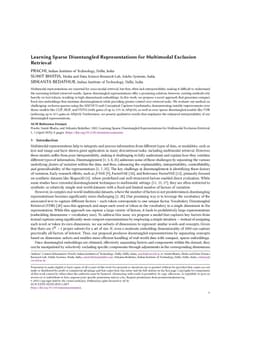 Learning Sparse Disentangled Representations for Multimodal Exclusion Retrieval