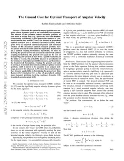 The Ground Cost for Optimal Transport of Angular Velocity