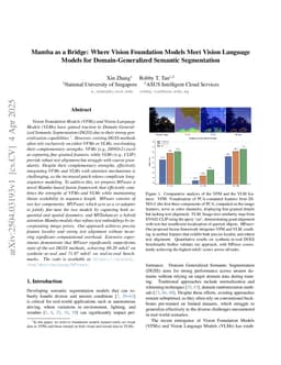 Mamba as a Bridge: Where Vision Foundation Models Meet Vision Language Models for Domain-Generalized Semantic Segmentation