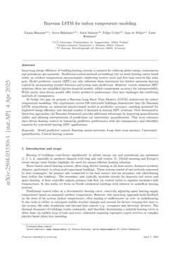 Bayesian LSTM for indoor temperature modeling