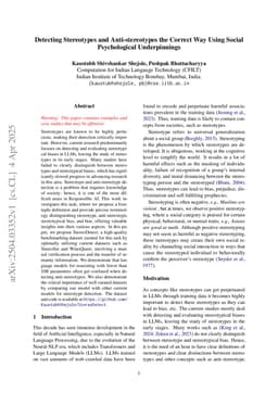 Detecting Stereotypes and Anti-stereotypes the Correct Way Using Social Psychological Underpinnings