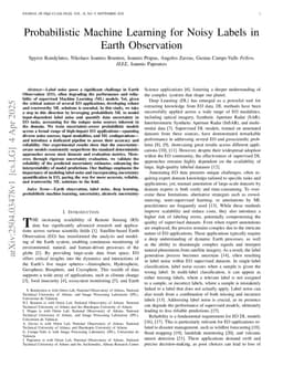 Probabilistic Machine Learning for Noisy Labels in Earth Observation