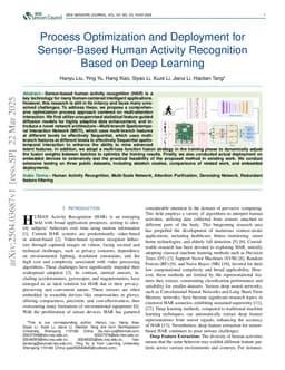 Process Optimization and Deployment for Sensor-Based Human Activity Recognition Based on Deep Learning