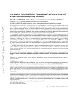 Are Anxiety Detection Models Generalizable? A Cross-Activity and Cross-Population Study Using Wearables