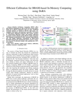 Efficient Calibration for RRAM-based In-Memory Computing using DoRA