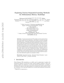 Exploring Various Sequential Learning Methods for Deformation History Modeling