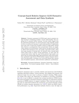 Concept-based Rubrics Improve LLM Formative Assessment and Data Synthesis