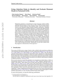 Using Attention Sinks to Identify and Evaluate Dormant Heads in Pretrained LLMs
