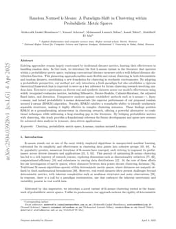 Random Normed k-Means: A Paradigm-Shift in Clustering within Probabilistic Metric Spaces