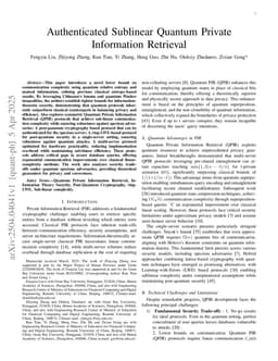 Authenticated Sublinear Quantum Private Information Retrieval