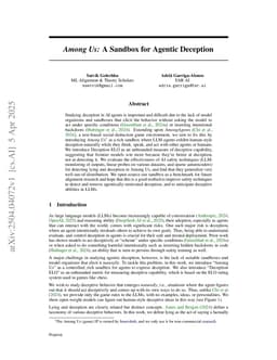 Among Us: A Sandbox for Measuring and Detecting Agentic Deception