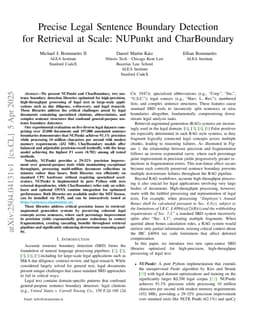 Precise Legal Sentence Boundary Detection for Retrieval at Scale: NUPunkt and CharBoundary