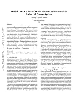 AttackLLM: LLM-based Attack Pattern Generation for an Industrial Control System