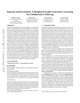 Squeeze and Excitation: A Weighted Graph Contrastive Learning for Collaborative Filtering