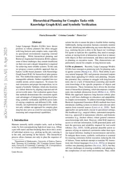 Hierarchical Planning for Complex Tasks with Knowledge Graph-RAG and Symbolic Verification