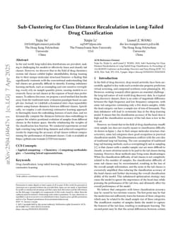 Sub-Clustering for Class Distance Recalculation in Long-Tailed Drug Classification