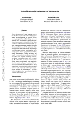 Causal Retrieval with Semantic Consideration