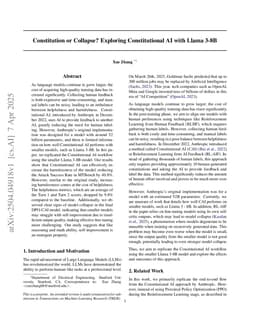 Constitution or Collapse? Exploring Constitutional AI with Llama 3-8B