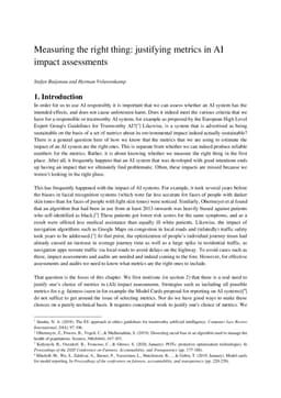 Measuring the right thing: justifying metrics in AI impact assessments