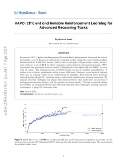 VAPO: Efficient and Reliable Reinforcement Learning for Advanced Reasoning Tasks