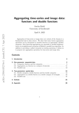 Aggregating time-series and image data: functors and double functors