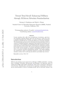 Toward Total Recall: Enhancing FAIRness through AI-Driven Metadata Standardization