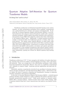 Quantum Adaptive Self-Attention for Quantum Transformer Models