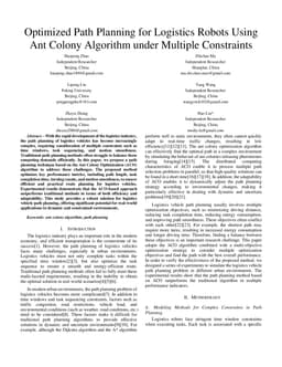 Optimized Path Planning for Logistics Robots Using Ant Colony Algorithm under Multiple Constraints