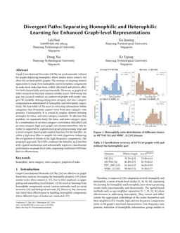 Divergent Paths: Separating Homophilic and Heterophilic Learning for Enhanced Graph-level Representations