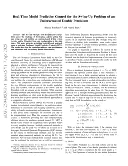 Real-Time Model Predictive Control for the Swing-Up Problem of an Underactuated Double Pendulum