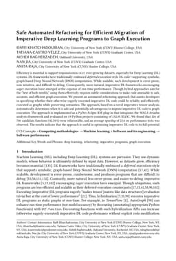 Safe Automated Refactoring for Efficient Migration of Imperative Deep Learning Programs to Graph Execution