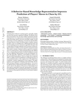 A Behavior-Based Knowledge Representation Improves Prediction of Players' Moves in Chess by 25%