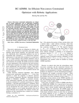 BC-ADMM: An Efficient Non-convex Constrained Optimizer with Robotic Applications