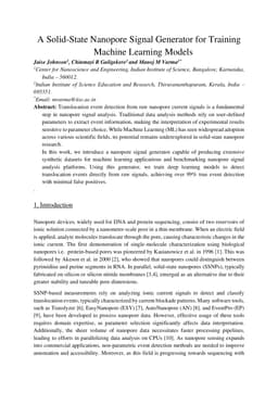A Solid-State Nanopore Signal Generator for Training Machine Learning Models