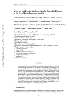 A Survey on Hypothesis Generation for Scientific Discovery in the Era of Large Language Models