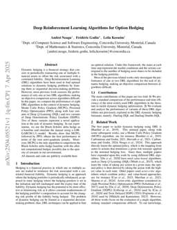 Deep Reinforcement Learning Algorithms for Option Hedging