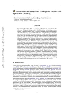 DEL: Context-Aware Dynamic Exit Layer for Efficient Self-Speculative Decoding