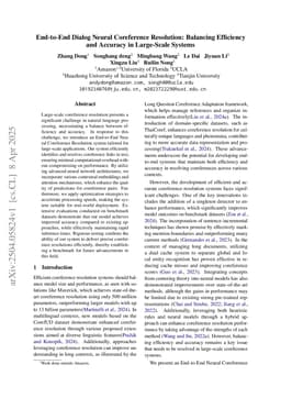 End-to-End Dialog Neural Coreference Resolution: Balancing Efficiency and Accuracy in Large-Scale Systems