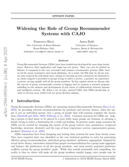 Widening the Role of Group Recommender Systems with CAJO