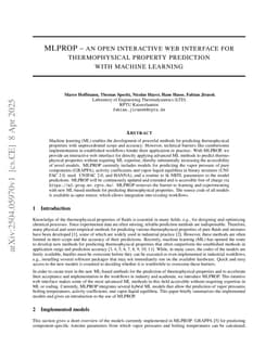 MLPROP -- an open interactive web interface for thermophysical property prediction with machine learning