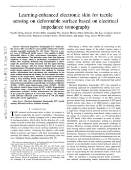 Learning-enhanced electronic skin for tactile sensing on deformable surface based on electrical impedance tomography