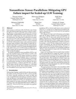 Nonuniform-Tensor-Parallelism: Mitigating GPU failure impact for Scaled-up LLM Training