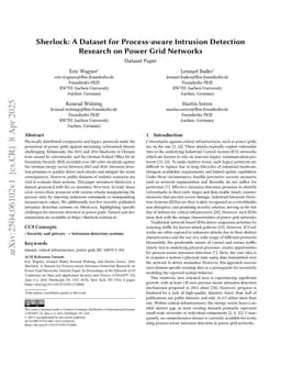 Sherlock: A Dataset for Process-aware Intrusion Detection Research on Power Grid Networks