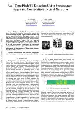 Real-Time Pitch/F0 Detection Using Spectrogram Images and Convolutional Neural Networks