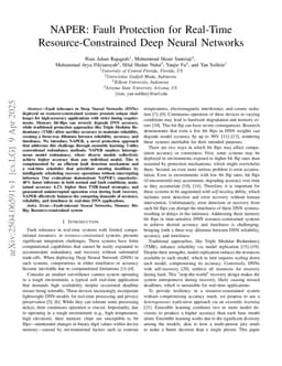 NAPER: Fault Protection for Real-Time Resource-Constrained Deep Neural Networks