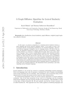 A Graph Diffusion Algorithm for Lexical Similarity Evaluation