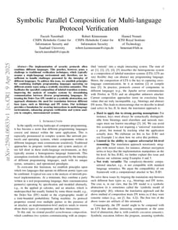 Symbolic Parallel Composition for Multi-language Protocol Verification
