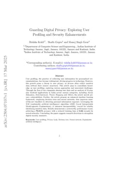 Guarding Digital Privacy: Exploring User Profiling and Security Enhancements