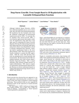 Deep Sturm--Liouville: From Sample-Based to 1D Regularization with Learnable Orthogonal Basis Functions